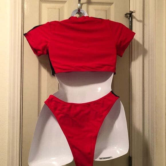 - FJ swimsuit  plunging neck line with zipper front Brazilian bikini set - … - Picture 12 of 13